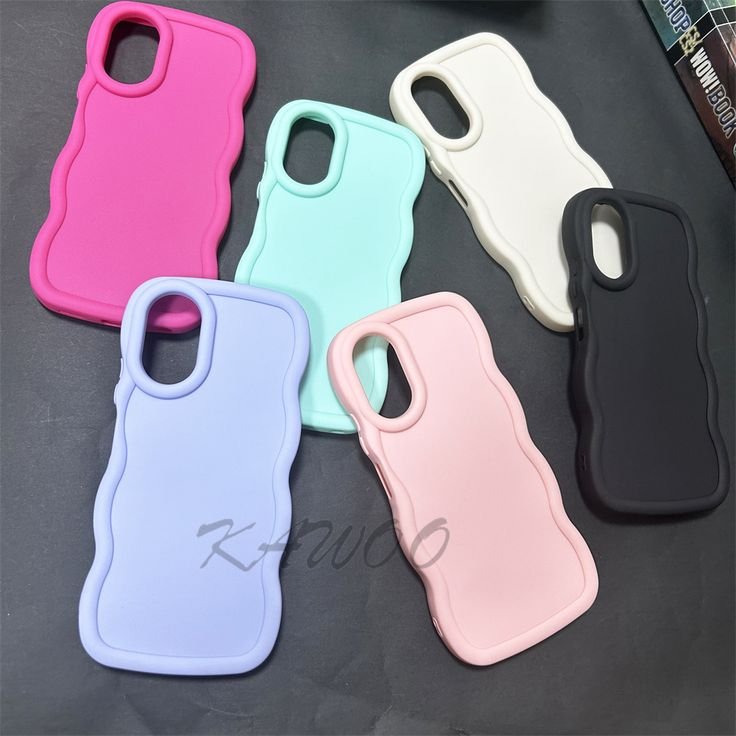 Macaron Colors Curly Frame Soft Tpu Case Cover
